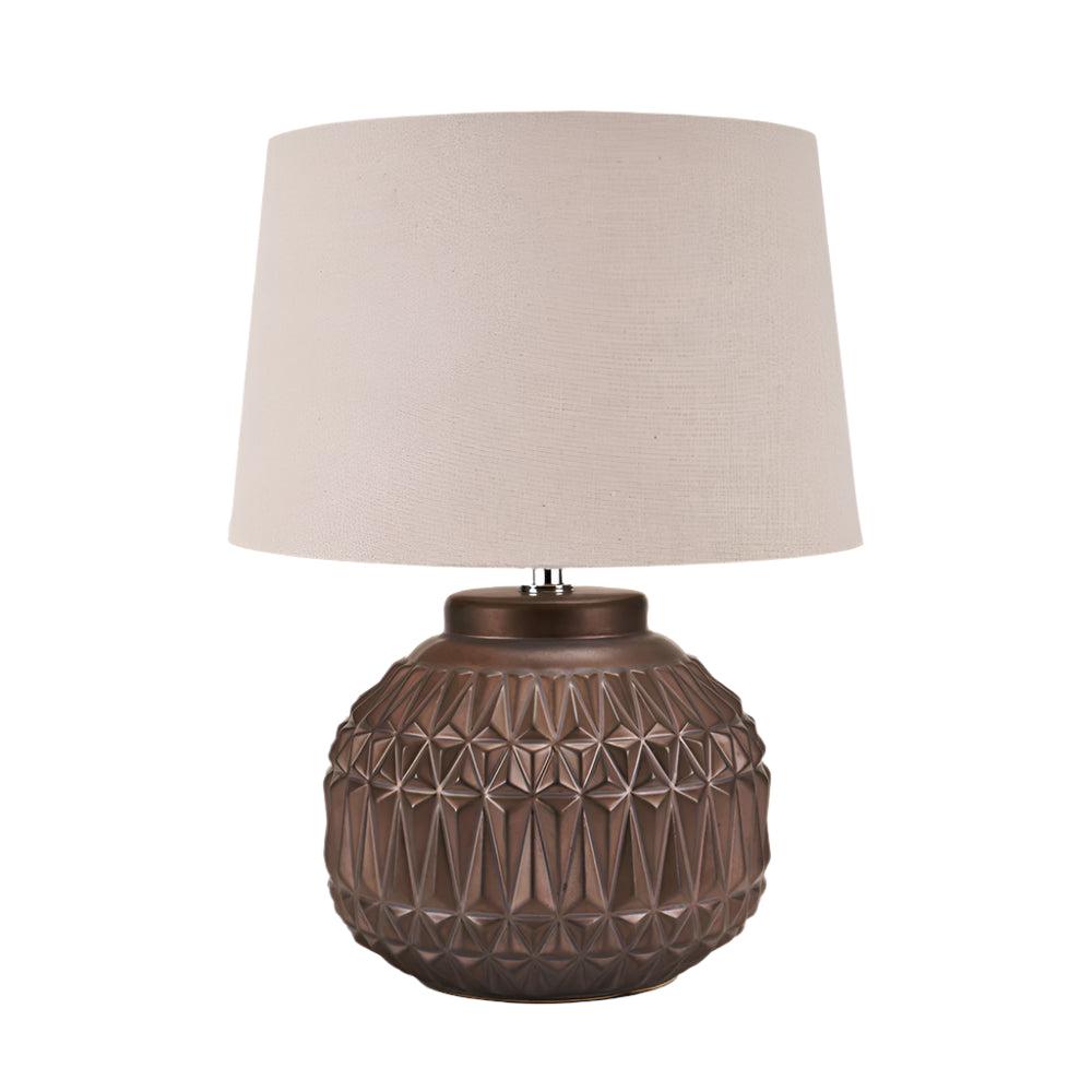 Anneli Bronze Aztec Texture Ceramic Table Lamp